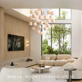 Maeva Round Alabster Chandelier 13'' 21'' 36''