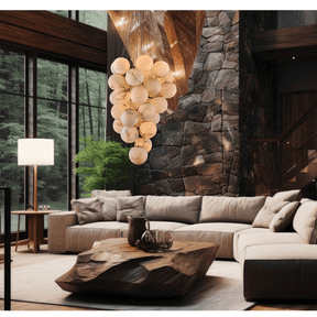 Cluster Alabaster Globe Chandelier - Merlin Lamps