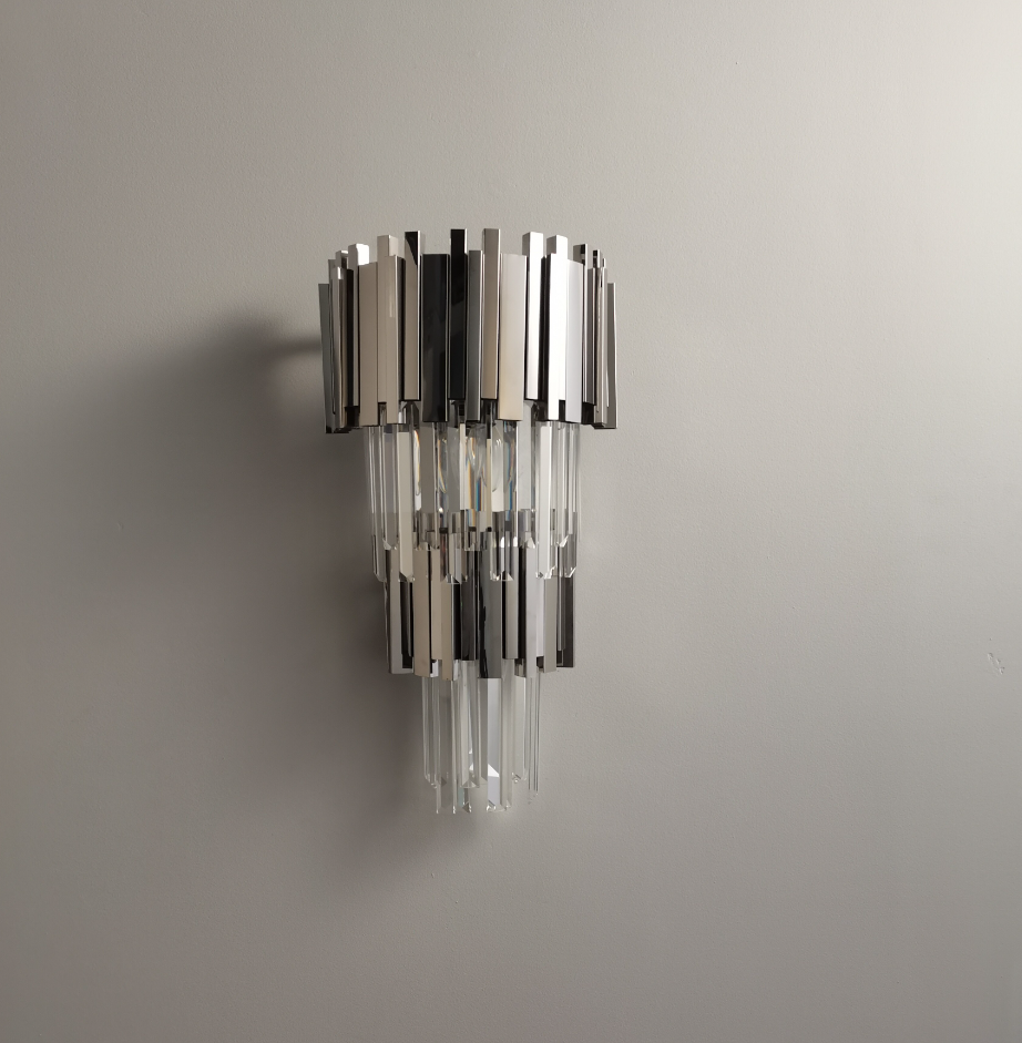 Gold/Silver Round Modern Tiered Metal Crystal Chandelier
