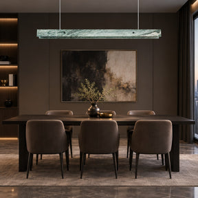 Modern Slim Luxury stone Linear LED Pendant Light