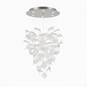 Multicolor Crystal Spiral Maple Leaf Chandelier