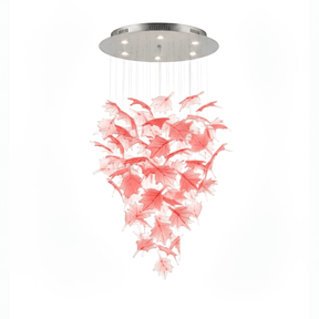 Multicolor Crystal Spiral Maple Leaf Chandelier