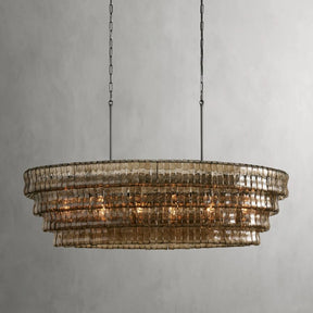 Ghiaccio Glass Oval Chandelier