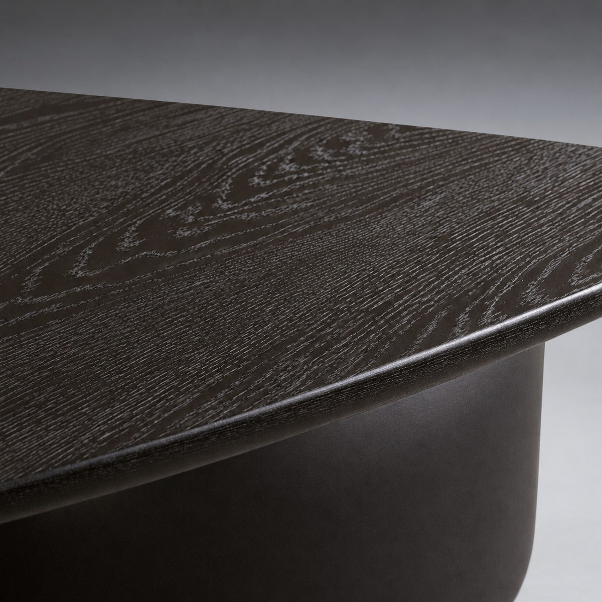 Hand-Sculpted Modern Oval Oak Dining Table