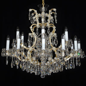 18-flame high Maria Theresa crystal chandelier with crystal almonds I.