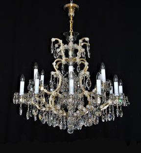 18-flame high Maria Theresa crystal chandelier with crystal almonds I.