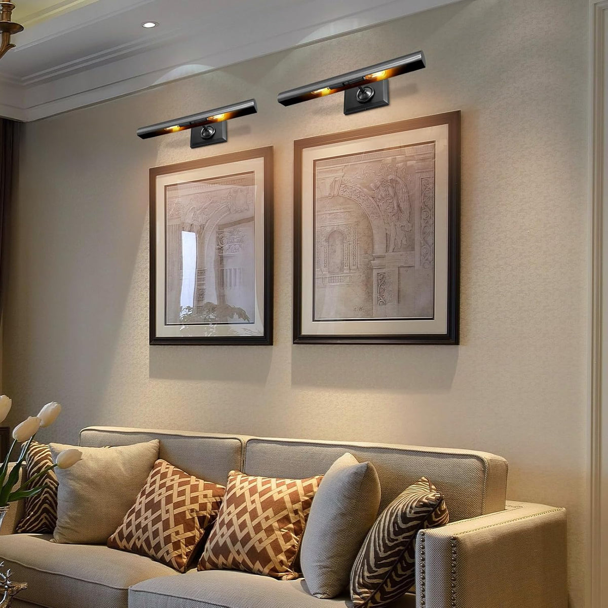 18-Inch Brass Adjustable Dimmable Picture Light for Wall