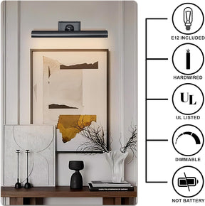 18-Inch Brass Adjustable Dimmable Picture Light for Wall