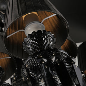 18 Lights Black Bacara Crystal Lighting