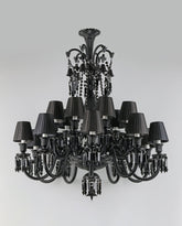 18 Lights Black Bacara Crystal Lighting