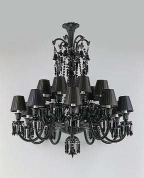 18 Lights Black Bacara Crystal Lighting