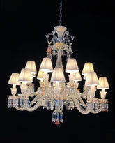 18 Lights Zenith Flou Bacara Lighting Colored Crystal Chandelier