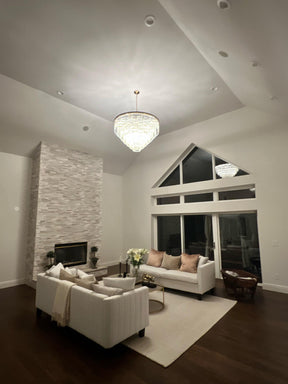 Odiana Series K9 Crystal Chandelier Round / Linear Chandelier Flushmount For Living Room Dinning Room