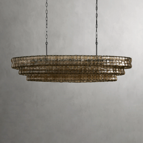 Art Glass Ghiaccio Oval Chandelier