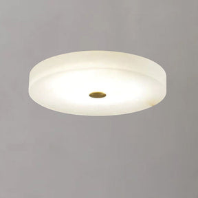 Alabaster Flush Mounted Round Chandelier