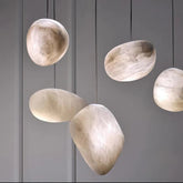 Merlin Modern Luxury Alabaster Natural Stone Pendant, Creative Pendant Light