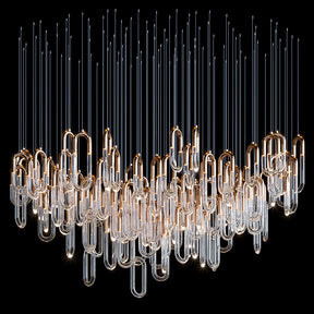 Orlisse Gold Glass Loop Cluster Chandelier