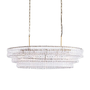 Ghiaccio Glass Oval Chandelier