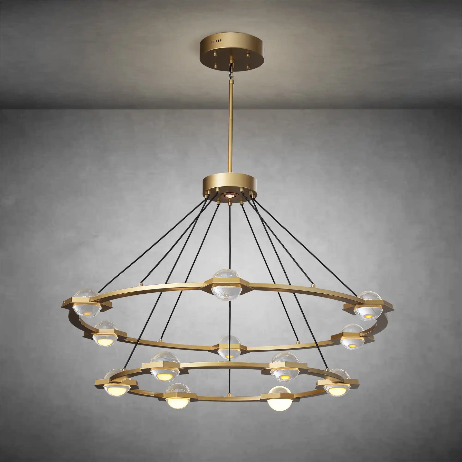 Planets 2-Tier Round Chandelier 48" LED Light