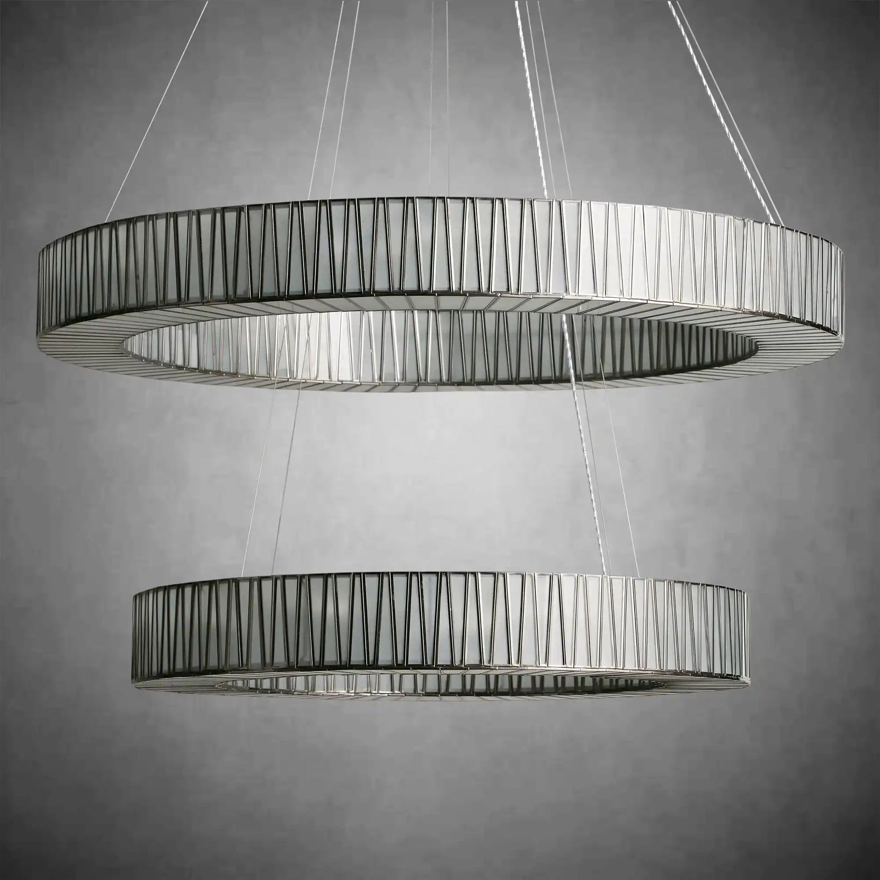 Jeunet 2-Tier Round Chandelier for Living Room