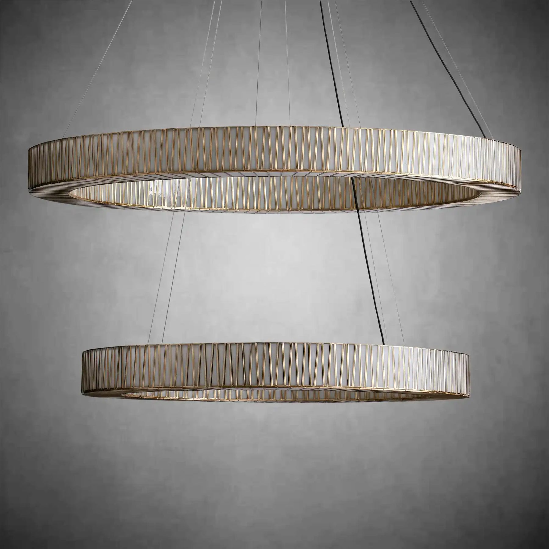 Jeunet 2-Tier Round Chandelier for Living Room