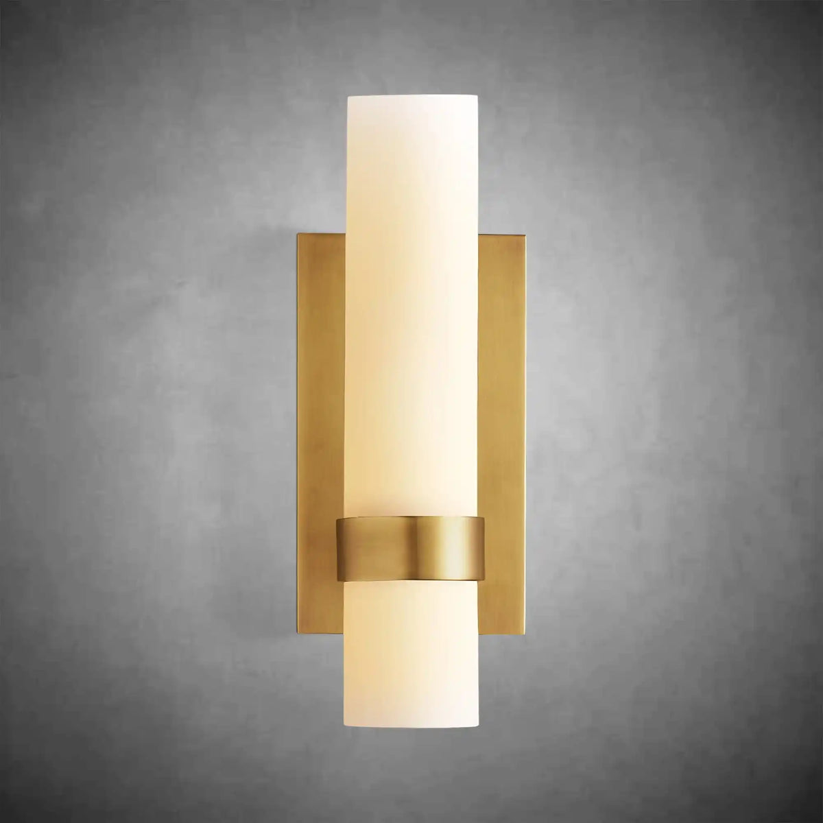 Nova Milk Glass Sconce – Art Deco Brass Bronze Nickel
