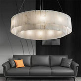 Brendra Alabaster 2-Tier Round Chandelier - Merlin Lamps