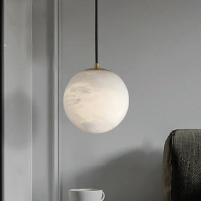 Merlin Modern Luxury Alabaster Ball Pendant Light, Island Mini Pendant Light