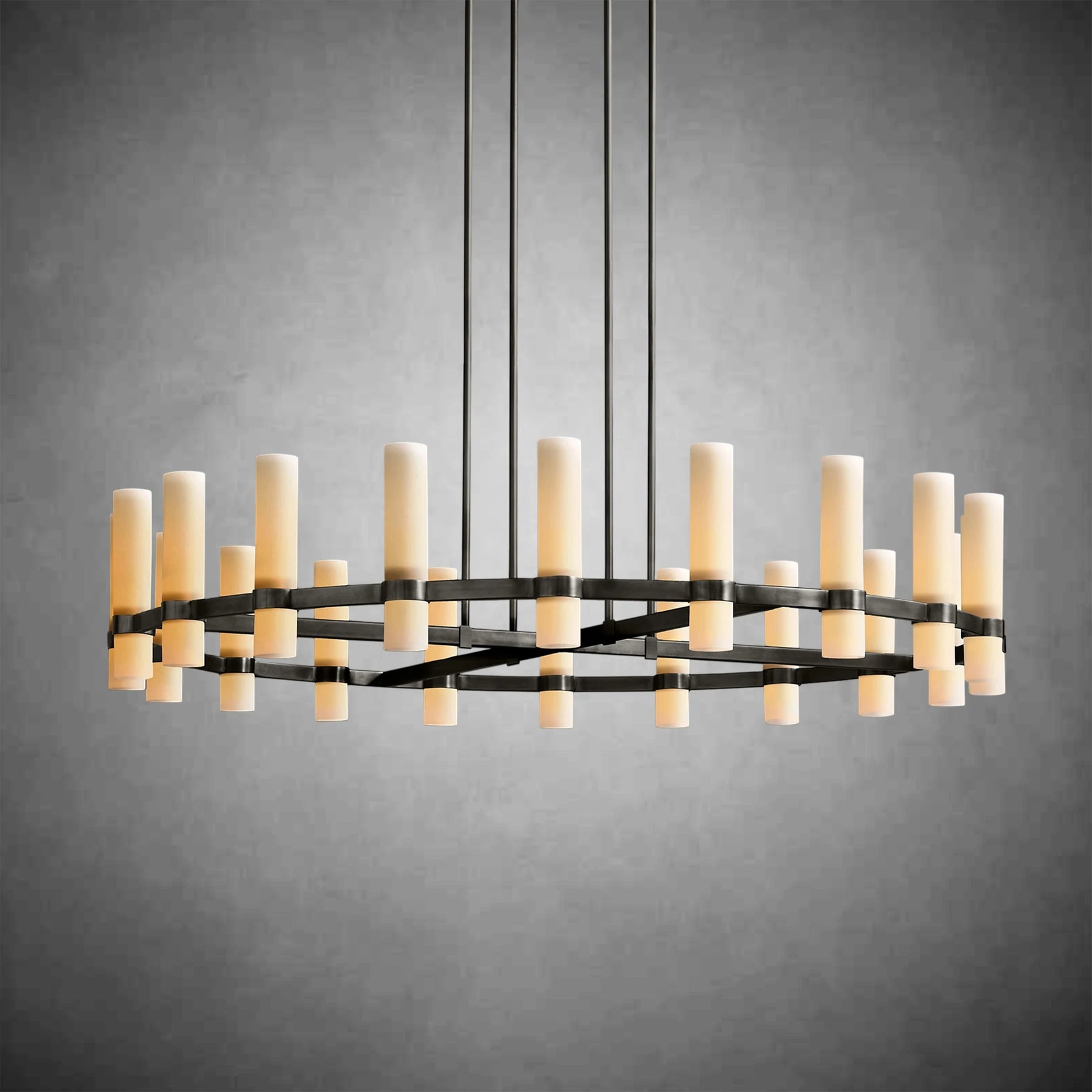 Nova Round Milk Glass Chandelier