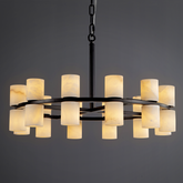 Alabaster Goblet Duo Round Pendant D600 - Black