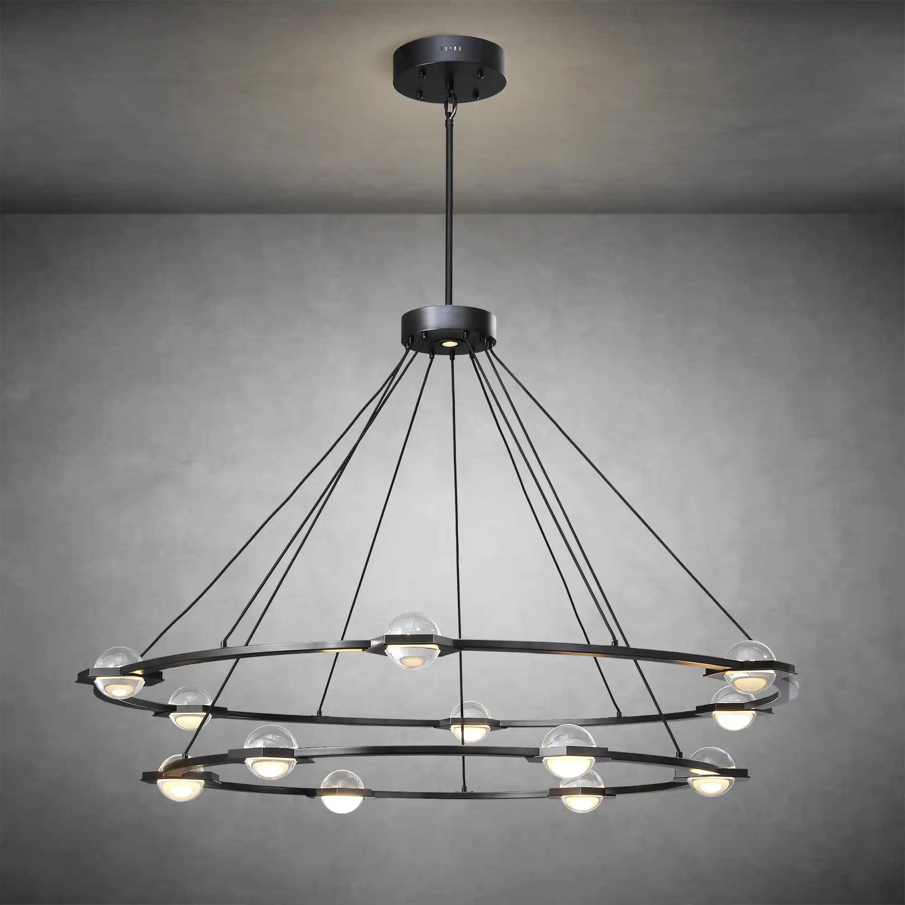 Planets 2-Tier Round Chandelier 60", Decoration Lamp