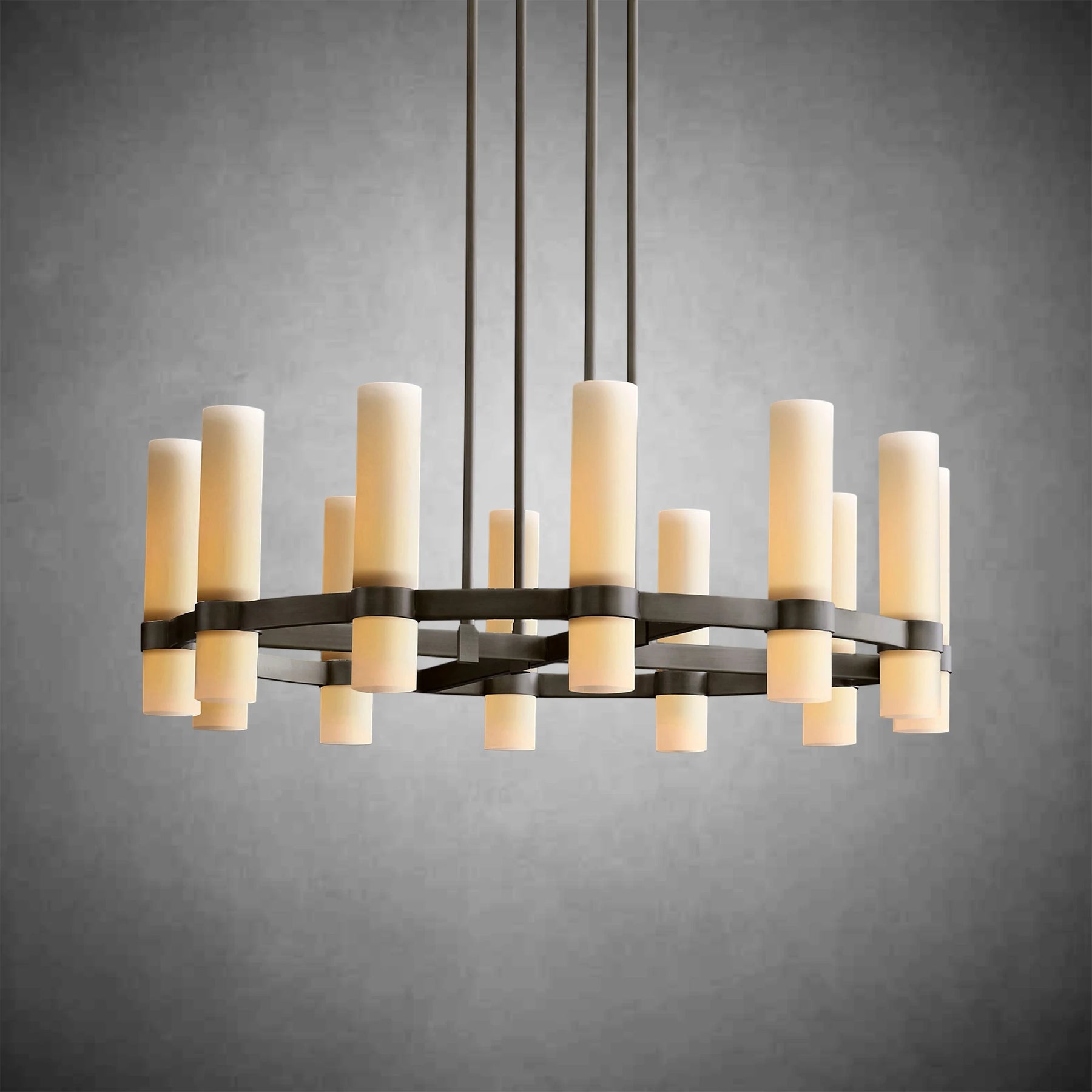 Nova Round Milk Glass Chandelier