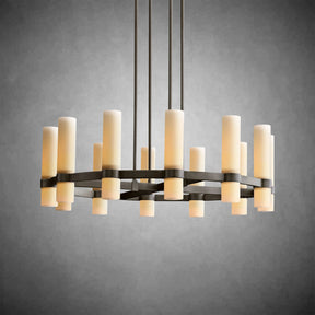Nova Round Milk Glass Chandelier
