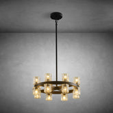 Black Wagon Wheel Chandelier