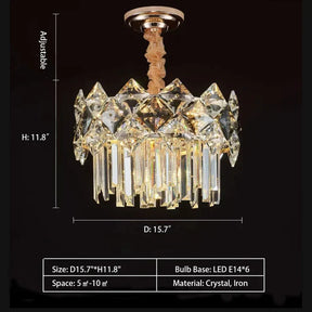 Modern Luxury Tiered Transparent Crystal Chandelier Suit for Living/Dining Room/Bedroom, art designer, round,oval