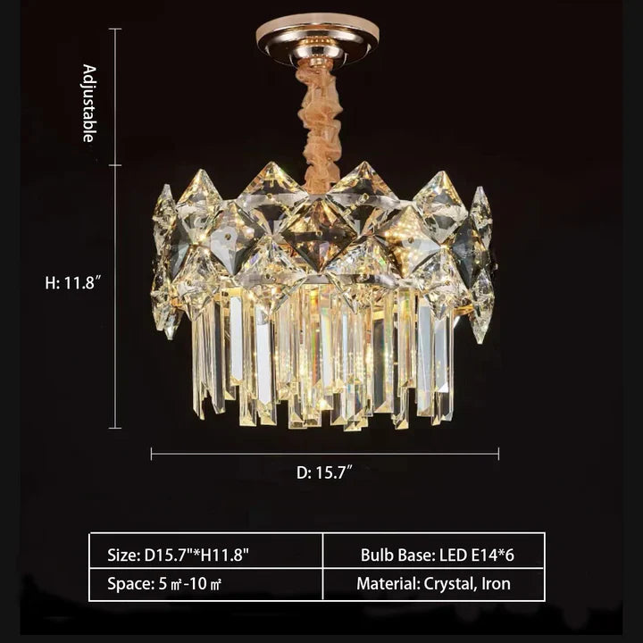 Modern Luxury Tiered Transparent Crystal Chandelier Suit for Living/Dining Room/Bedroom, art designer, round,oval