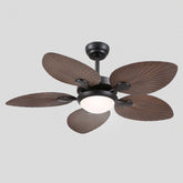 Retro Banana Leaf Shaped Blade Ceiling Fan Lamp 44"