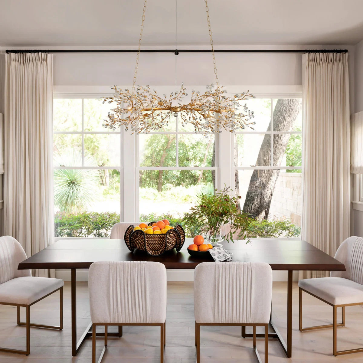 Fiore Linear Chandelier 43" 51" 68"W-Chandelier-Merlin Lamps-GOLD-43"-merlinlamps