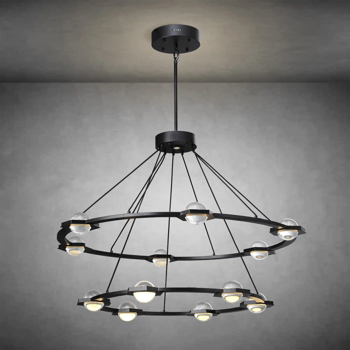 Planets 2-Tier Round Chandelier 48" LED Light