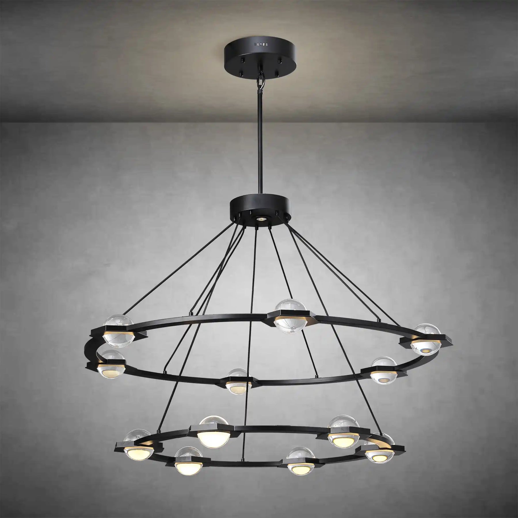 Planets 2-Tier Round Chandelier 48" LED Light