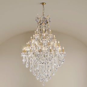 49.2" 44-Light Maria Theresa Crystal Chandelier - Gold