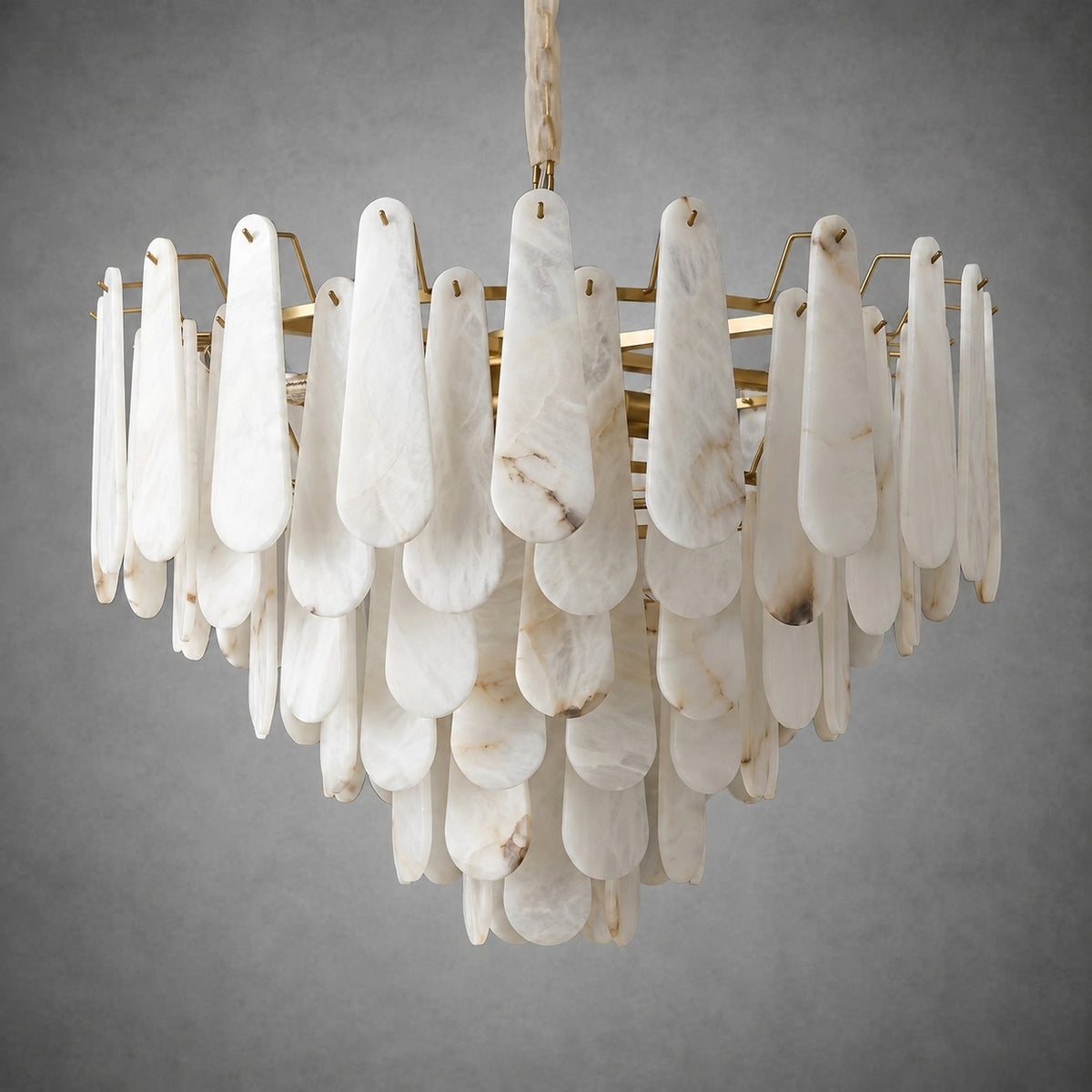 Hollis Modern Alabaster Tiered Chandelier