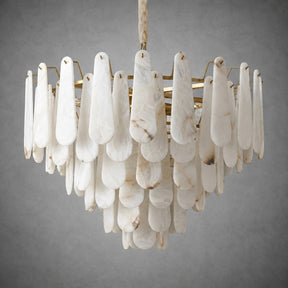 Hollis Modern Alabaster Tiered Chandelier