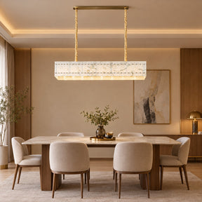 Modern Rectangular Luxury Stone Linear Chandelier