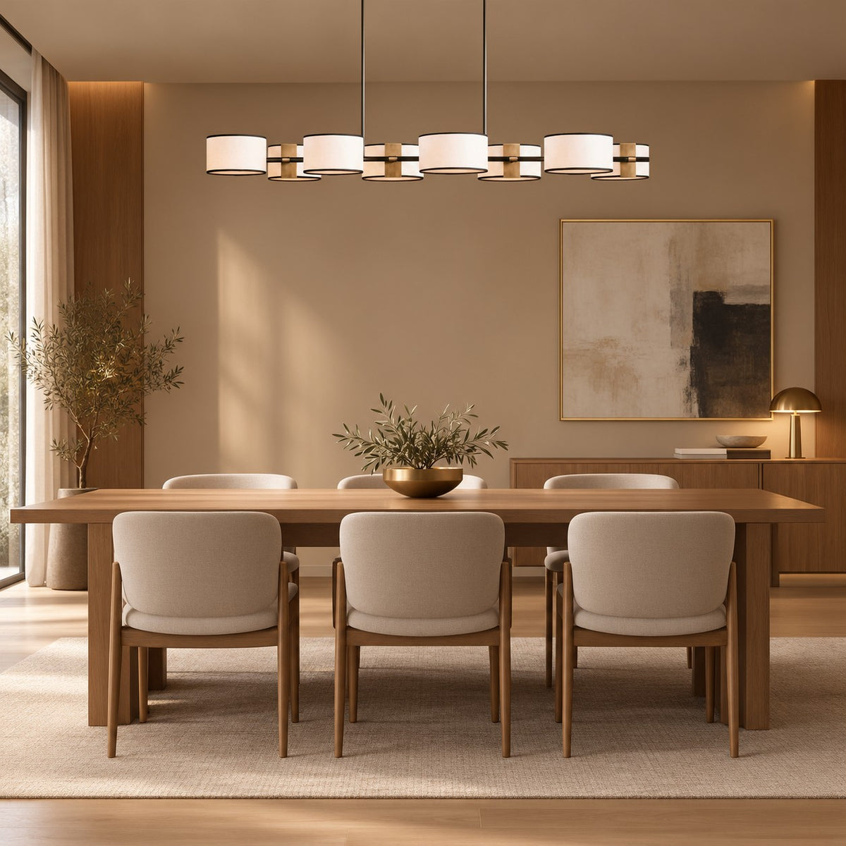 Daphne Fabric Linear Chandelier