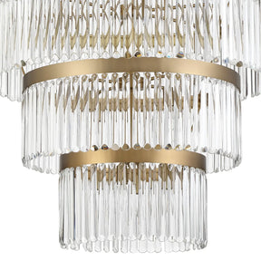 Emilie Crystal Waterfall Round 4-Tie Chandelier 22 Light 40"W