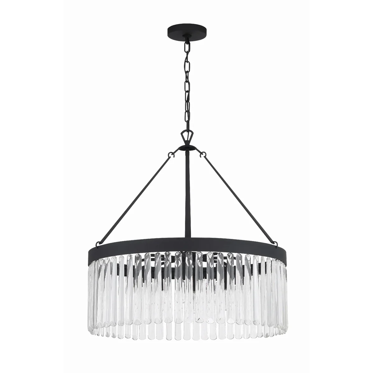 Emilie Crystal Waterfall Round Chandelier