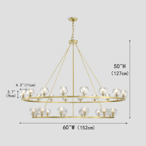 Seraphim Tiered Crystal/Stone Chandelier 59"