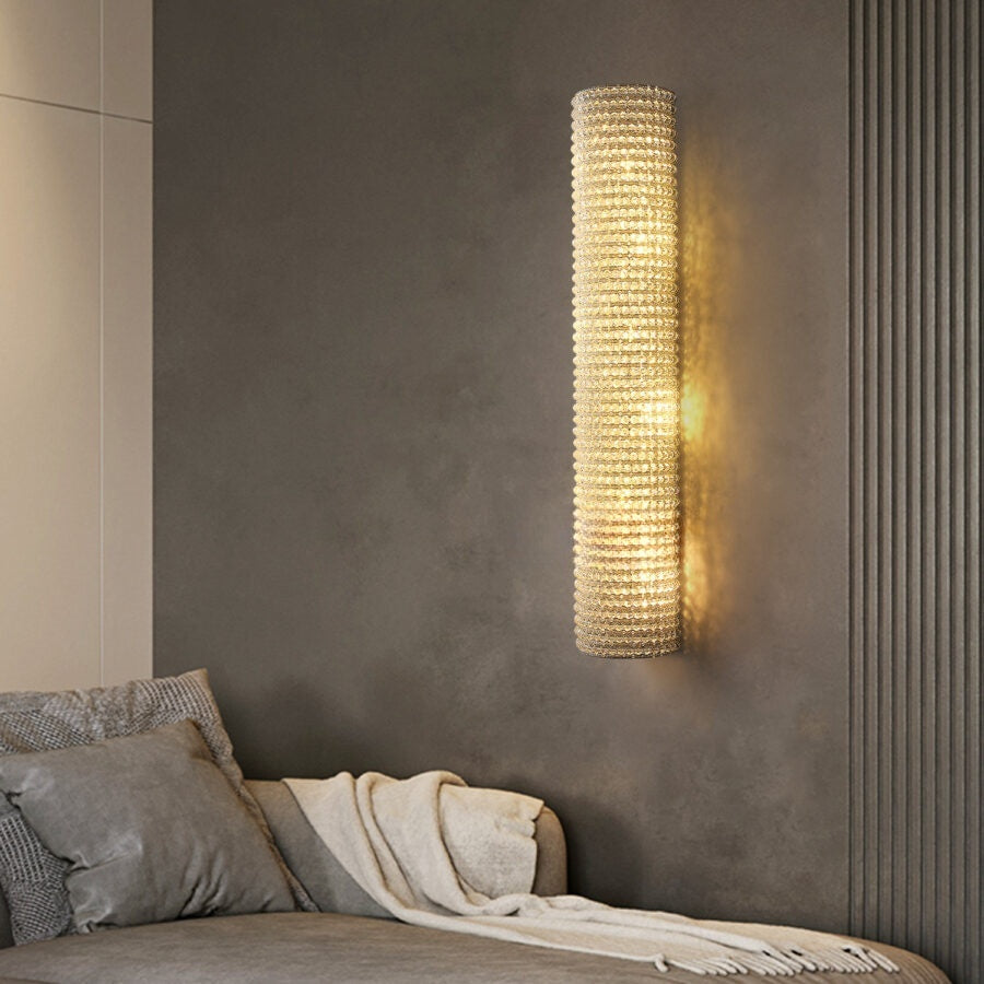 Nicolle Clear Crystal Wall Sconce 36″H