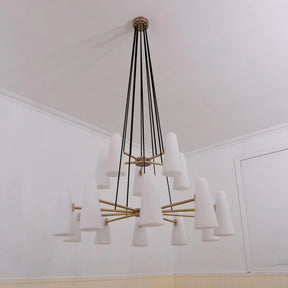 2-Tier White Porcelain Round Chandelier